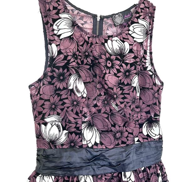 Anthropologie Tracy Reese Brown Floral Silk Tulle Dress Size 0 - Picture 9 of 12